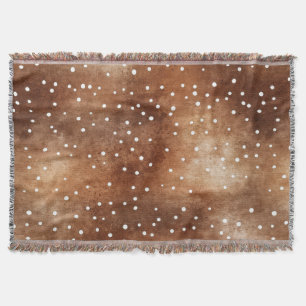 Couverture Aquarelle Pointe Polka dans café Brown et blanc (2