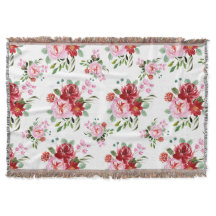 Aquarelle Rouge et rose Floral Motif sans couture
