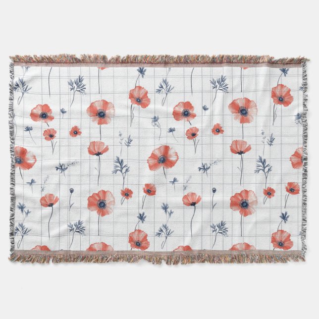 Couverture Aquarelle rouge Motif sur blanc (Devant)