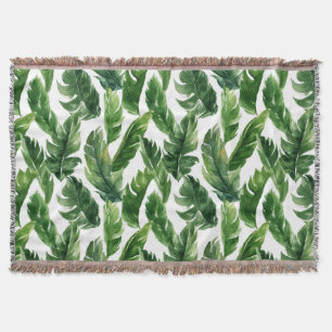 Couverture Aquarelle Tropical Greenery Motif Feuille
