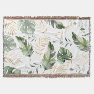 Couverture Aquarelle Verdure Feuilles botaniques