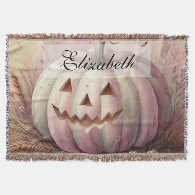 Couverture Aquarelle vintage de Halloween citrouilles automne (Devant)