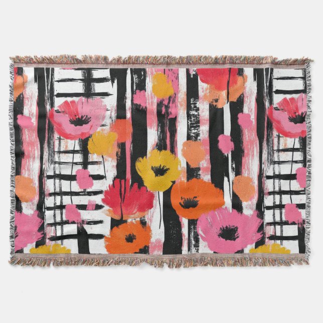 Couverture Aquarelle vintage Floral Abstrait Motif (11) (Devant)