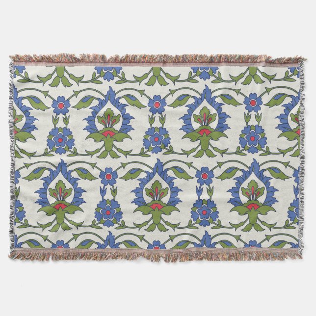 Couverture Arabe Traditionnel : Carrelage Iznik sans couture. (Devant)