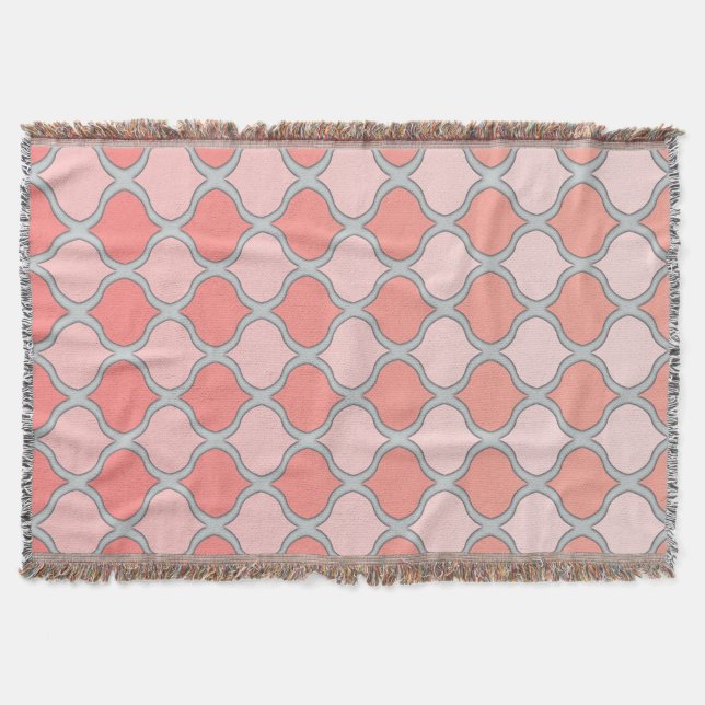 Couverture Arabesque mauresque (rose, corail, gris) (Devant)