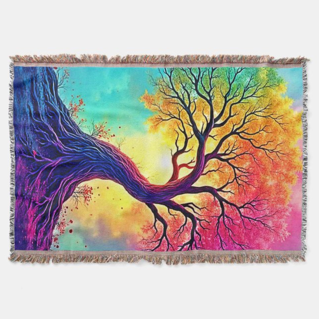 Couverture Arbre Arc-en-Ciel : Racines de l'Espoir Infini Art (Devant)