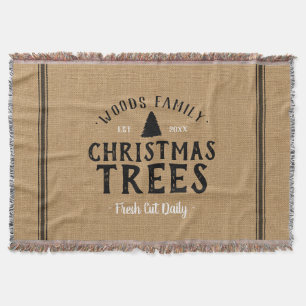 Couverture Arbre de Noël monogramme ferme sac de céréales