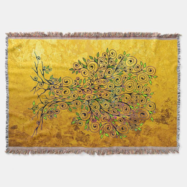 Couverture Arbre De Vie - Spirales Fruits Feuille 1 (Devant)