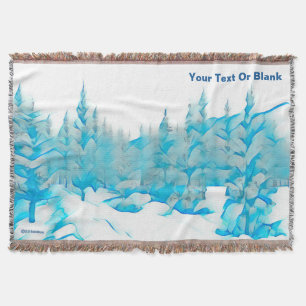 Couverture Arbres bleus neigeux