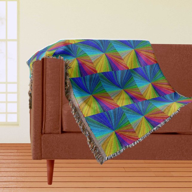 Couverture Arc arc-en-ciel circulaire (Circular Gradient Rainbow Throw Blanket)