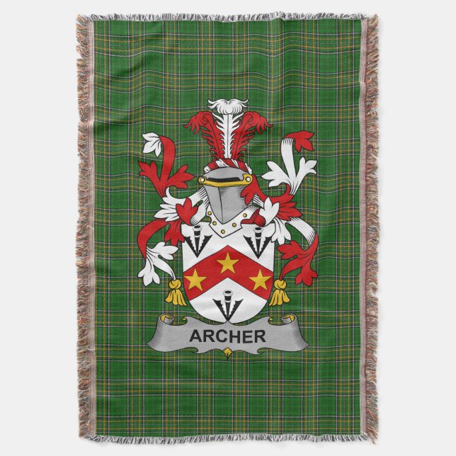 Couverture Archer irlandais Manteau d'armoiries Famille Crest (devant Vertical)