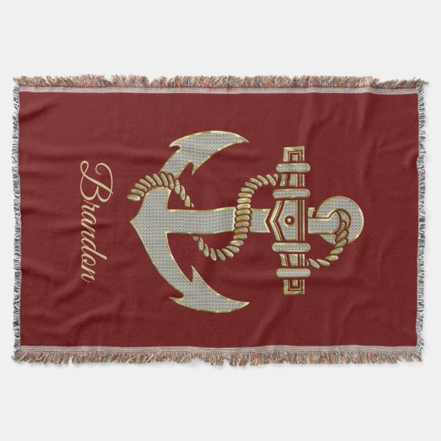 Couverture Argent et or tonalité nautique ancre flottaison b (Devant)