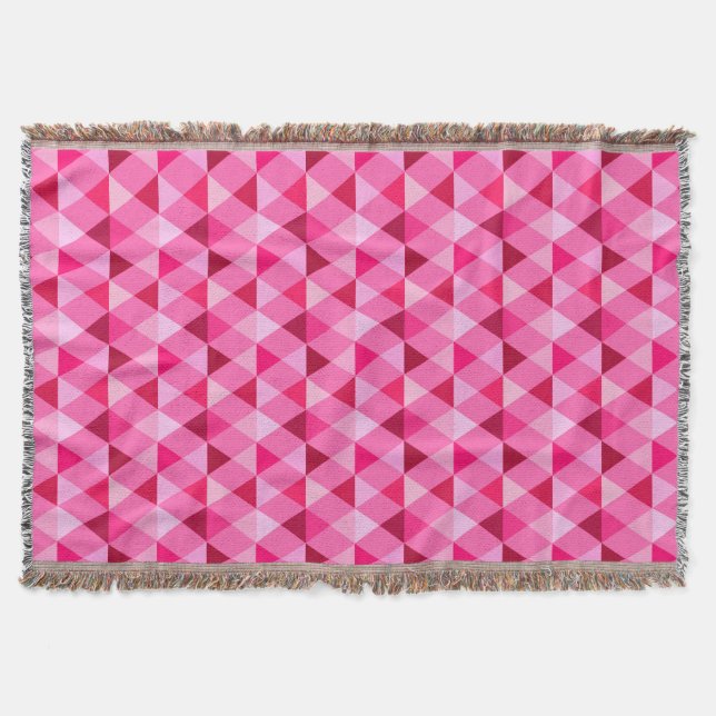 Couverture Arlequin / motif diamant - Rose Rose & Vin (Devant)