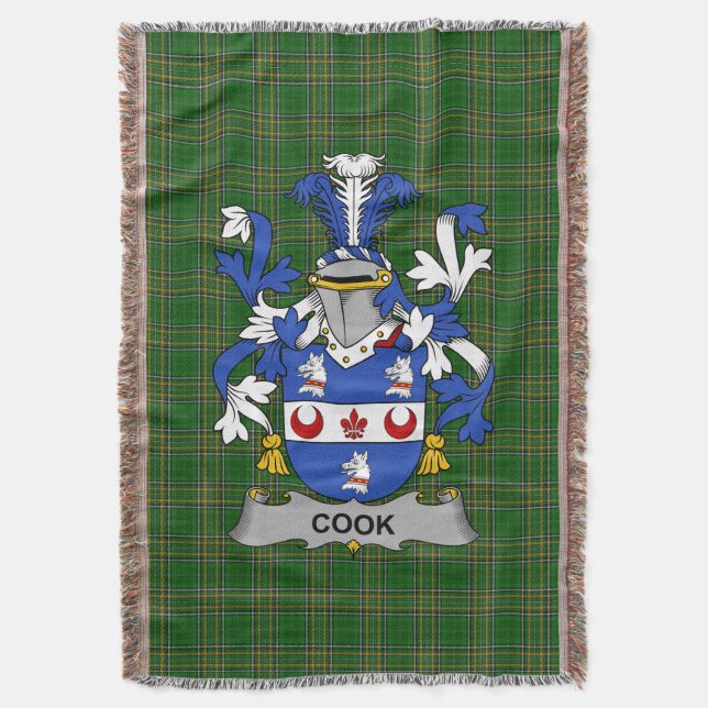 Couverture Armoiries de cuisinier irlandais Crest de famille  (devant Vertical)