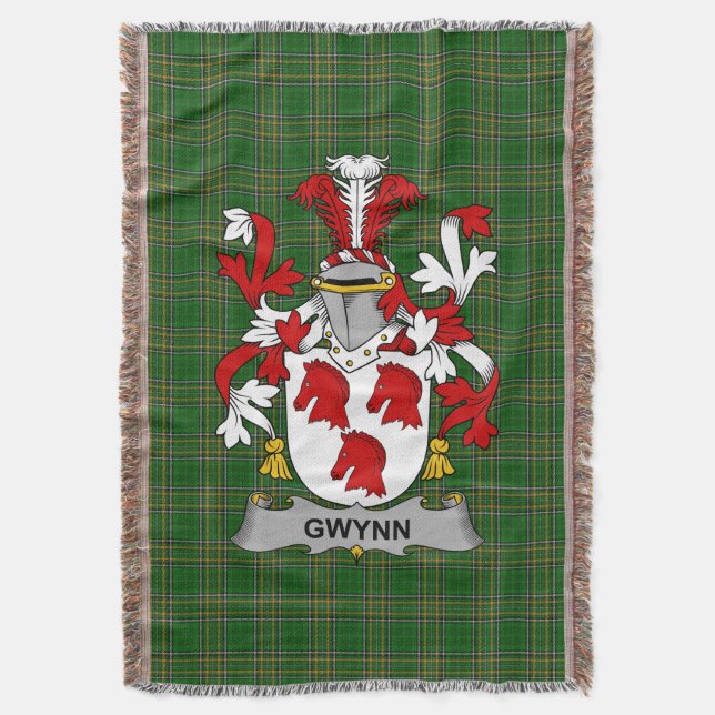 Couverture Armoiries de la famille Gwynn d'Irlande Crest Irla (devant Vertical)