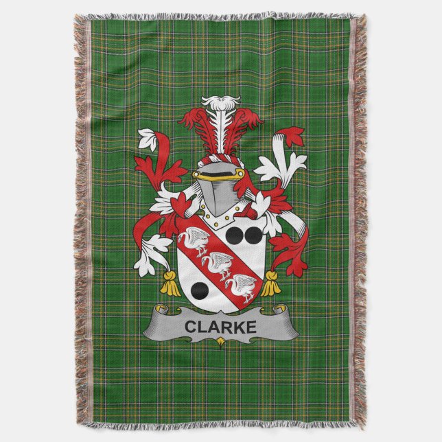 Couverture Armoiries de l'Irlande Clarke Family Crest Irlande (devant Vertical)