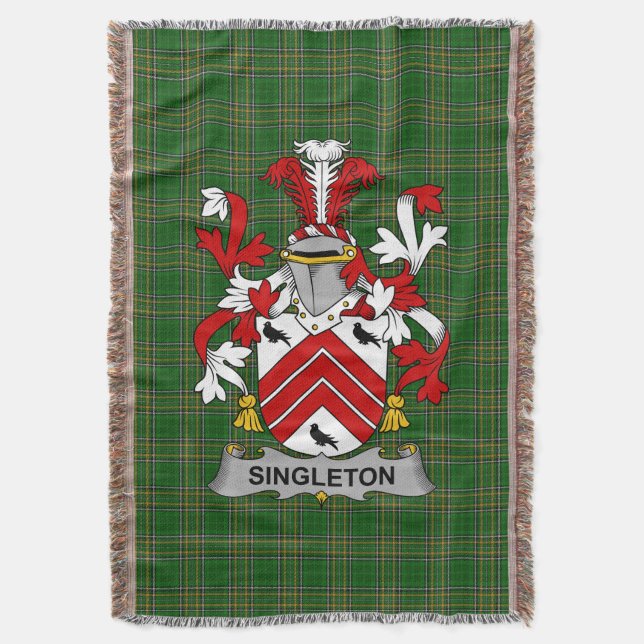 Couverture Armoiries d'Irlande Singleton Famille Crest Irland (devant Vertical)
