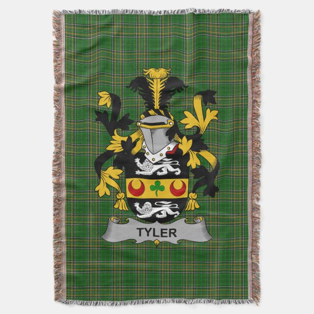 Couverture Armoiries d'Irlande Tyler Famille Crest Irlande (devant Vertical)