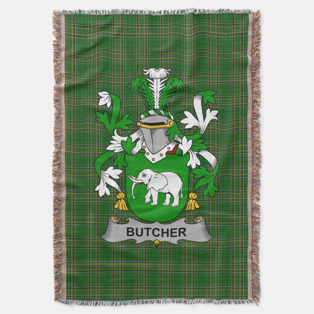 Couverture Armoiries du boucher irlandais Family Crest Irland (devant Vertical)