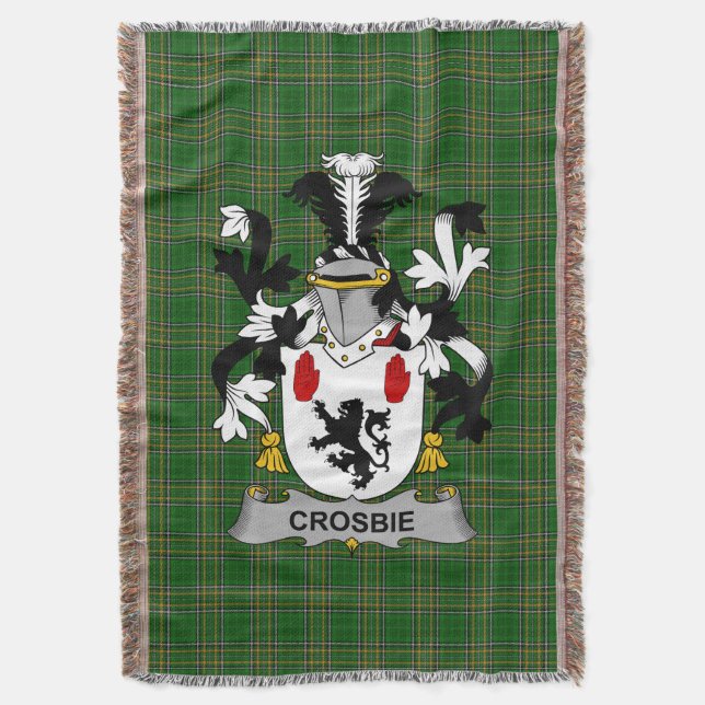 Couverture Armoiries irlandaises Crosbie ou McCrossan Coat of (devant Vertical)