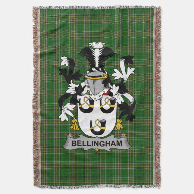 Couverture Armoiries irlandaises de Bellingham Famille Crest  (devant Vertical)