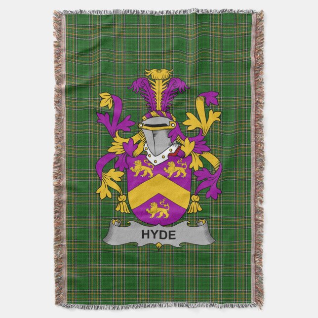 Couverture Armoiries irlandaises de Hyde Coat Family Crest Ir (devant Vertical)