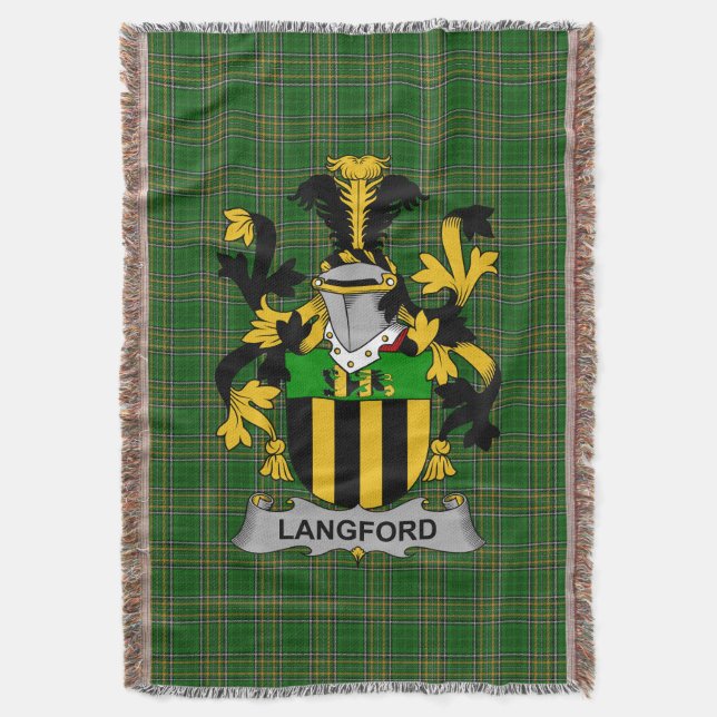 Couverture Armoiries irlandaises de Langford Famille Crest Ir (devant Vertical)