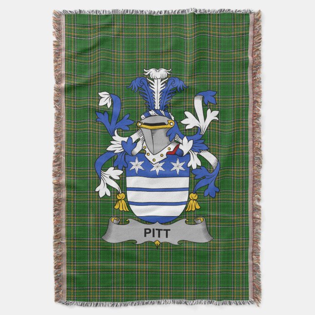 Couverture Armoiries irlandaises de Pitt Coat de famille Cres (devant Vertical)