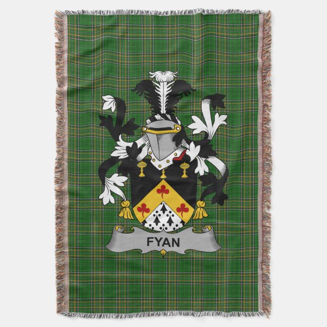 Couverture Armoiries irlandaises Fyan ou Faghan Family Crest  (devant Vertical)