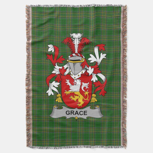Couverture Armoiries irlandaises Grace Coton de famille Crest (devant Vertical)