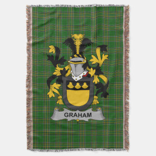 Couverture Armoiries irlandaises Graham ou Grahan Family Cres