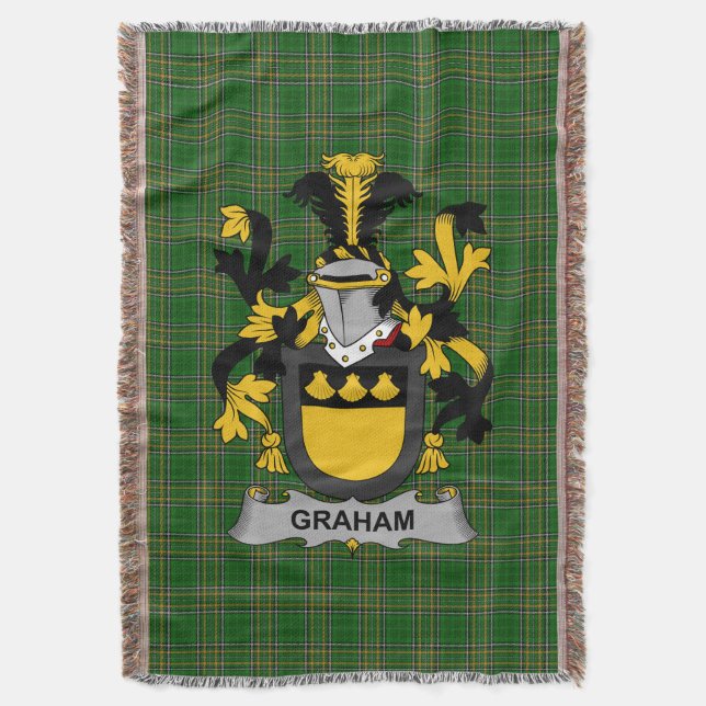 Couverture Armoiries irlandaises Graham ou Grahan Family Cres (devant Vertical)