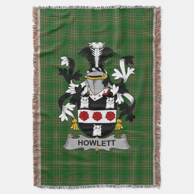 Couverture Armoiries irlandaises Howlett ou Hewlett Coat de f (devant Vertical)