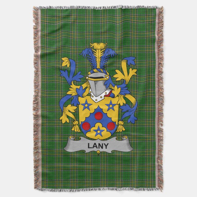 Couverture Armoiries irlandaises Lany ou Laney Manteau de fam (devant Vertical)
