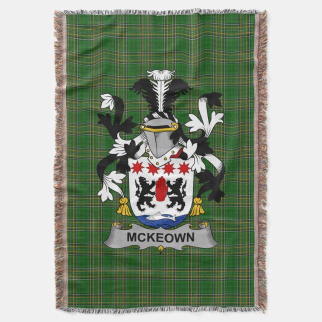 Couverture Armoiries irlandaises McKeown ou Keon Coat of Arms (devant Vertical)