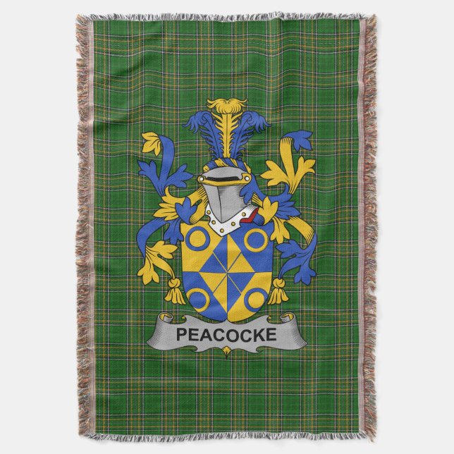 Couverture Armoiries irlandaises Peacocke Family Crest Irland (devant Vertical)