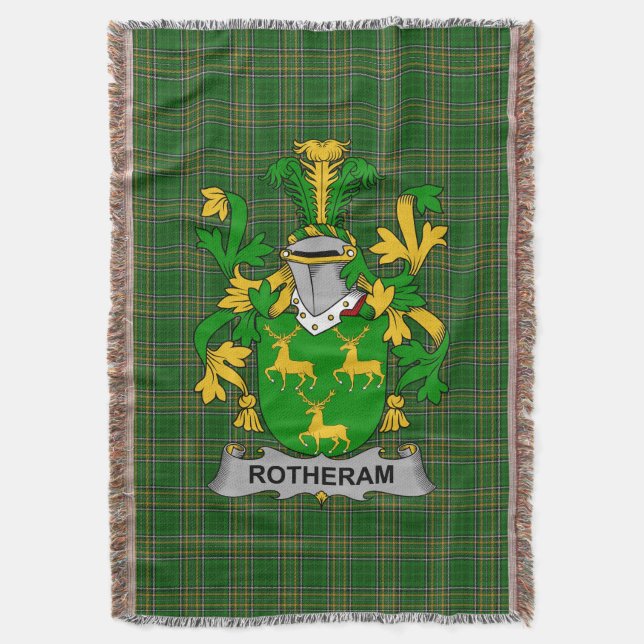 Couverture Armoiries irlandaises Rotheram Family Crest Irland (devant Vertical)