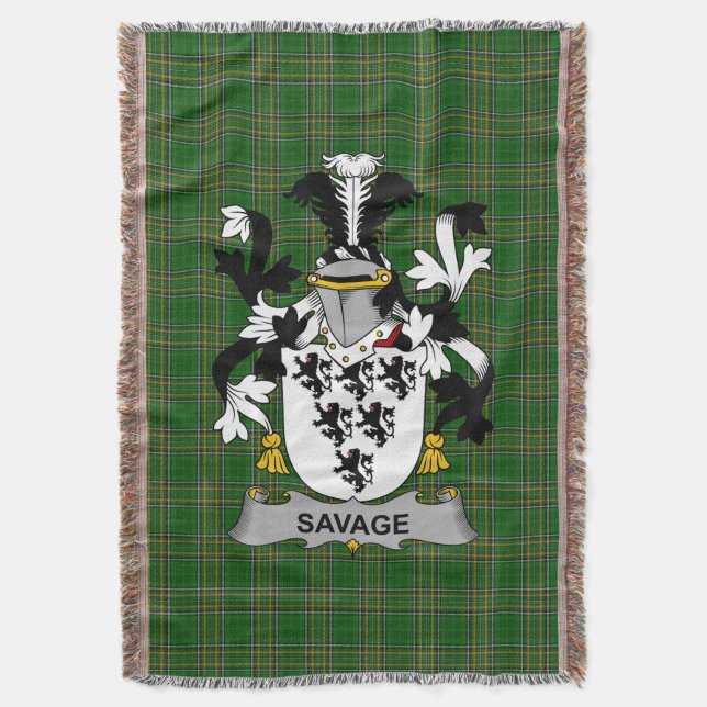 Couverture Armoiries irlandaises Savage Family Crest Irlande (devant Vertical)