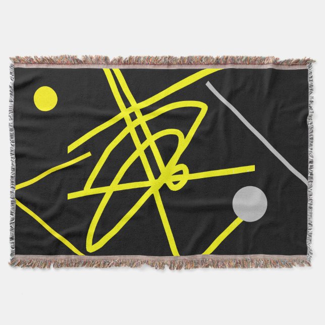 Couverture Art Abstrait minimalisme Gris Jaune Pointe (Devant)