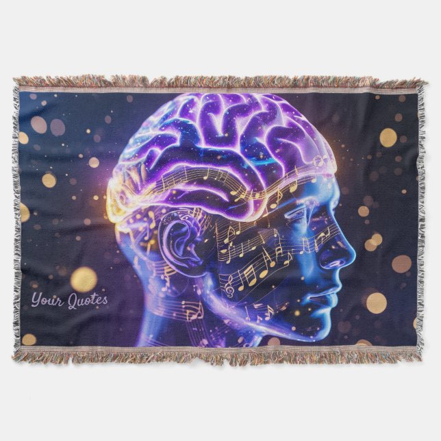 Couverture Art abstrait moderne du cerveau avec des notes de  (Devant)