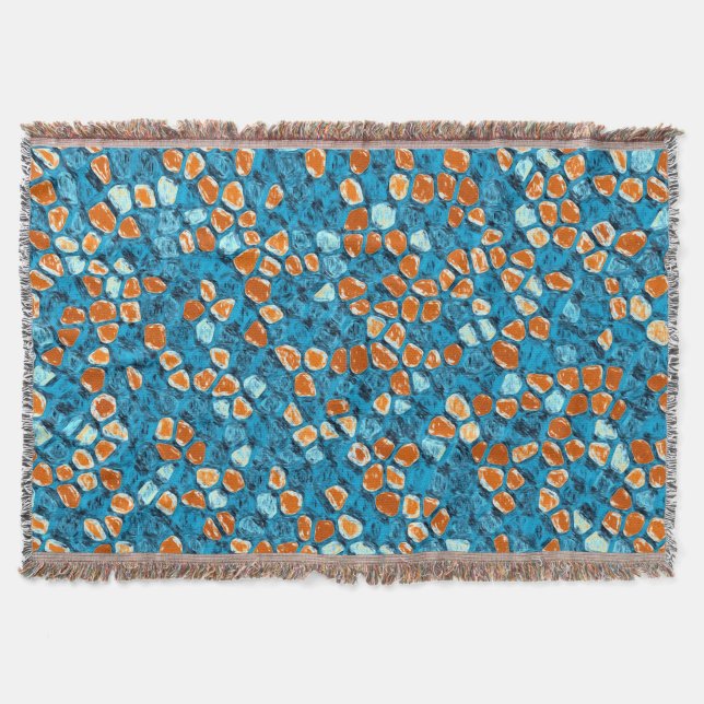 Couverture Art Abstrait orange et bleu (Devant)