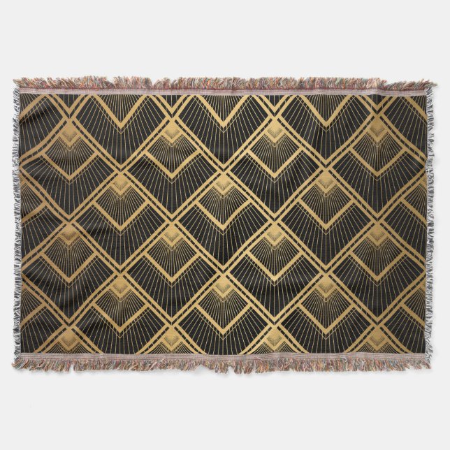 Couverture Art Déco Black Gold : Géométrique (Devant)