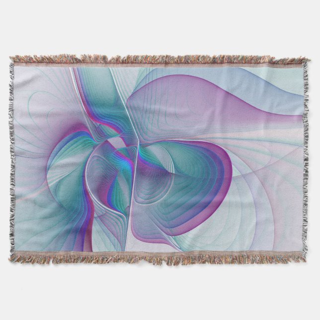 Couverture Art Fractal Abstrait rose bleu turquoise (Devant)
