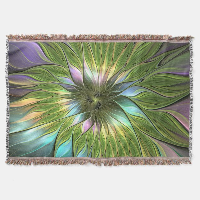 Couverture Art Fractal Fleur Imaginaire Coloré Lumineux (Devant)