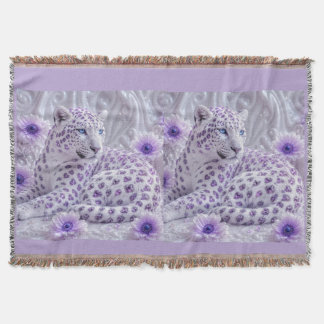 Couverture Art majestueux royal violet de léopard orné de bij