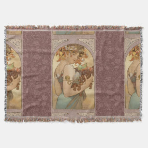 Couverture Art Nouveau Femme Mucha Belle