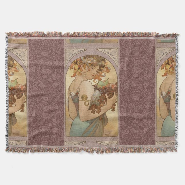 Couverture Art Nouveau Femme Mucha Belle (Devant)