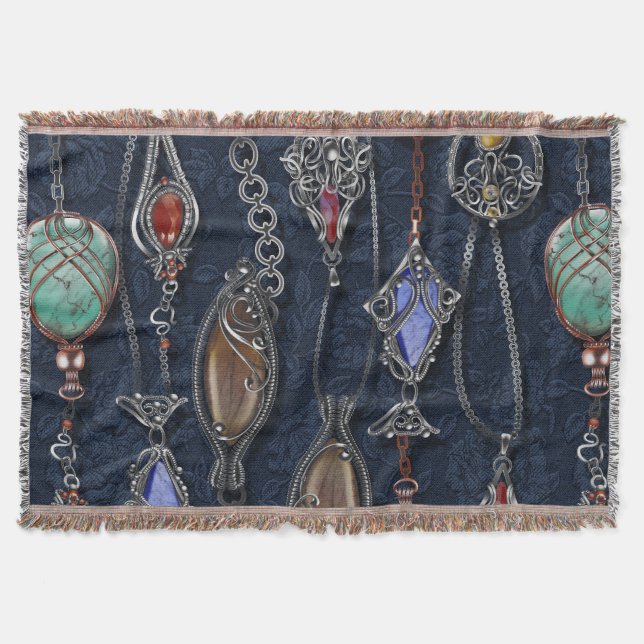 Couverture Art Nouveau Floral : Denim Elegance. (Devant)