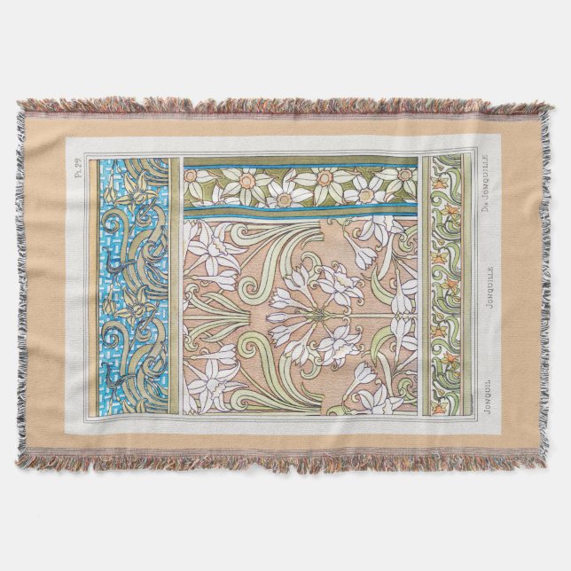 Couverture Art nouveau jonquille Verneui textile floral art (Devant)