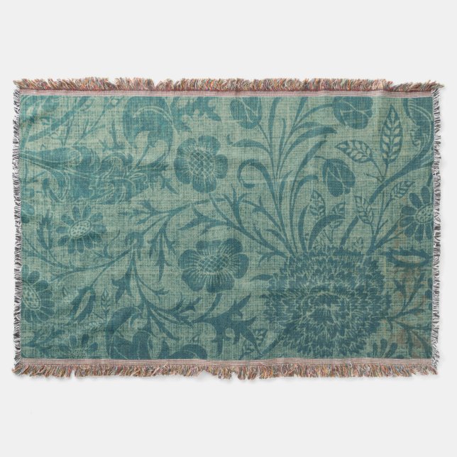 Couverture art Nouveau, turquoise, style William Morris, flor (Devant)